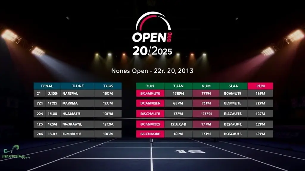 Jadwal pertandingan Indonesia Open 2025 kini telah tersedia, memberikan gambaran lengkap mengenai rangkaian laga dalam turnamen ini.